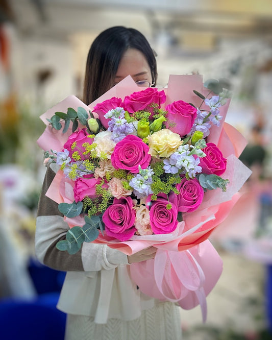 進口玫瑰花束 002