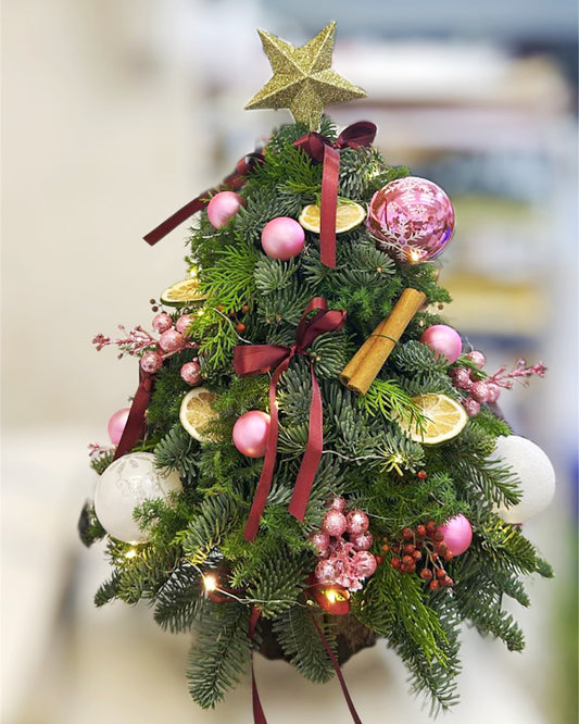 手工松枝聖誕樹 Pink Harmony