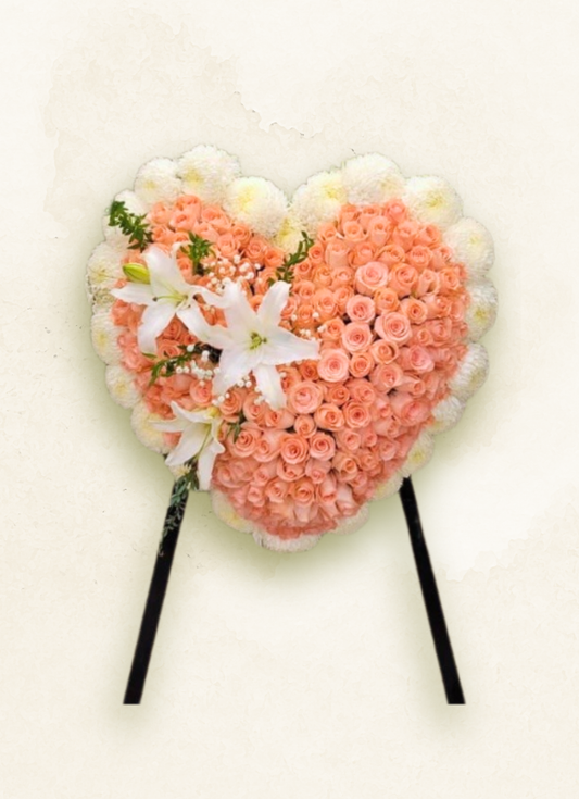 帛事心形花牌 009