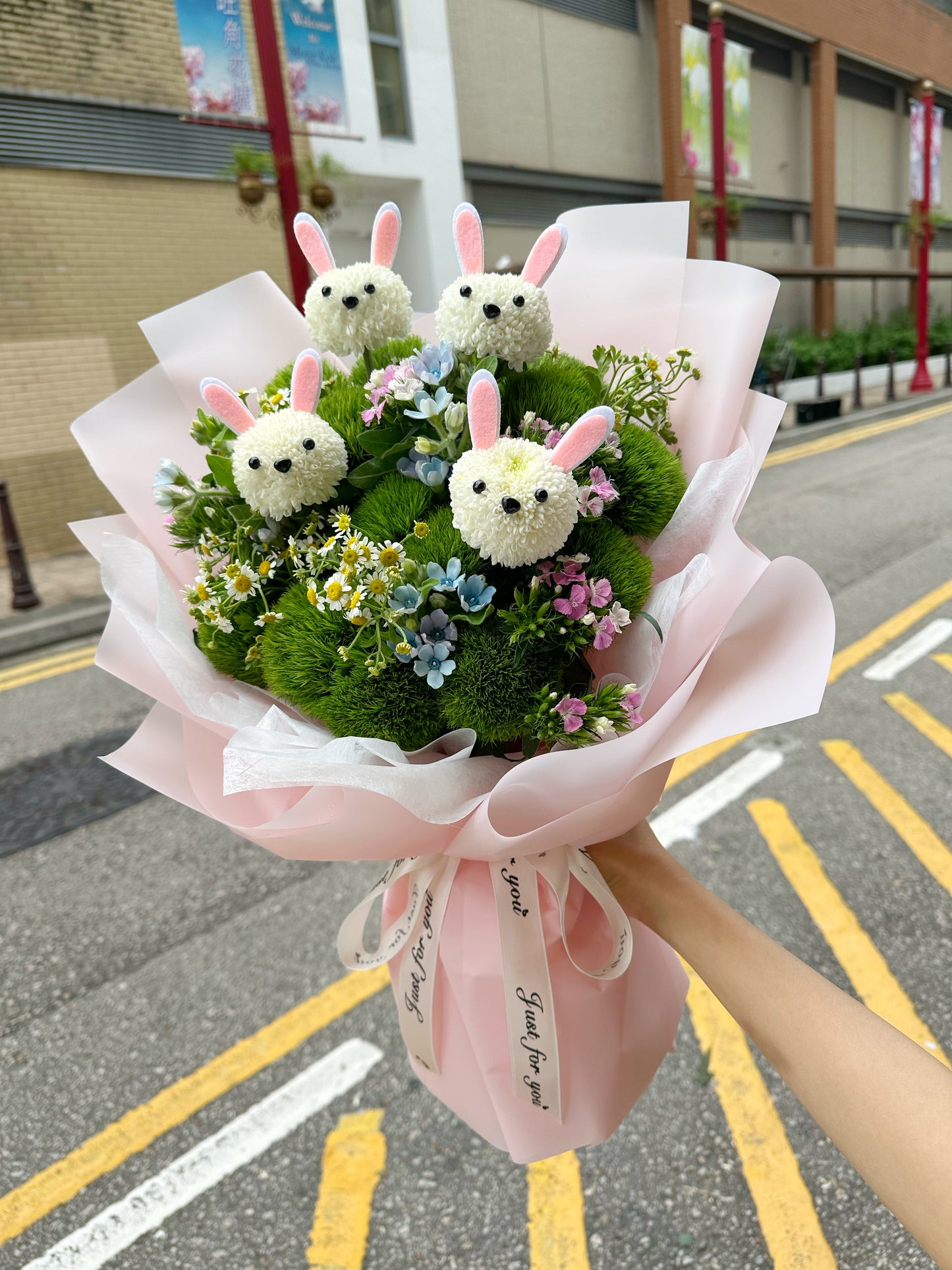 小白兔花束